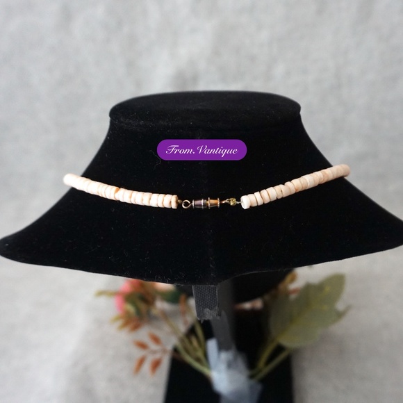 🎀 VINTAGE [Handmade] Pink Seashells Beaded Necklace Set ⛓️ + Bracelet 📿 - Picture 5 of 6